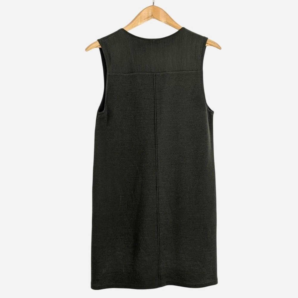 Free People Olive V-Neck Sweater Knit Swing Dress Small - Picture 5 of 8